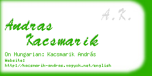 andras kacsmarik business card